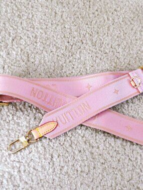 Louis Vuitton - Bandouliere Pink and Tan Adjustable Strap with Gold Clasp